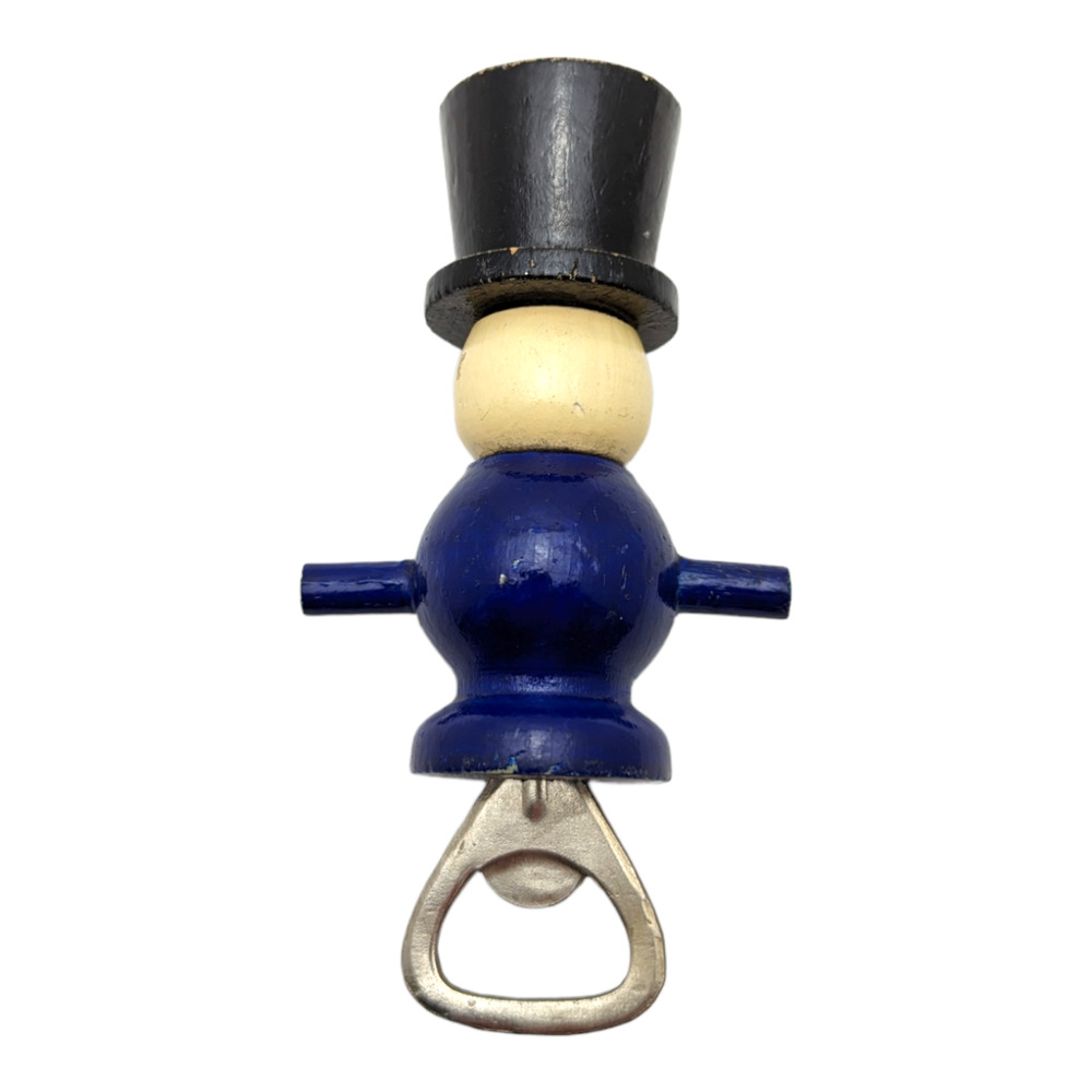 Wood Bottle Opener Hand Painted Circus Ringmaster Figural Japan Vintage Barware - Picture 6 of 6